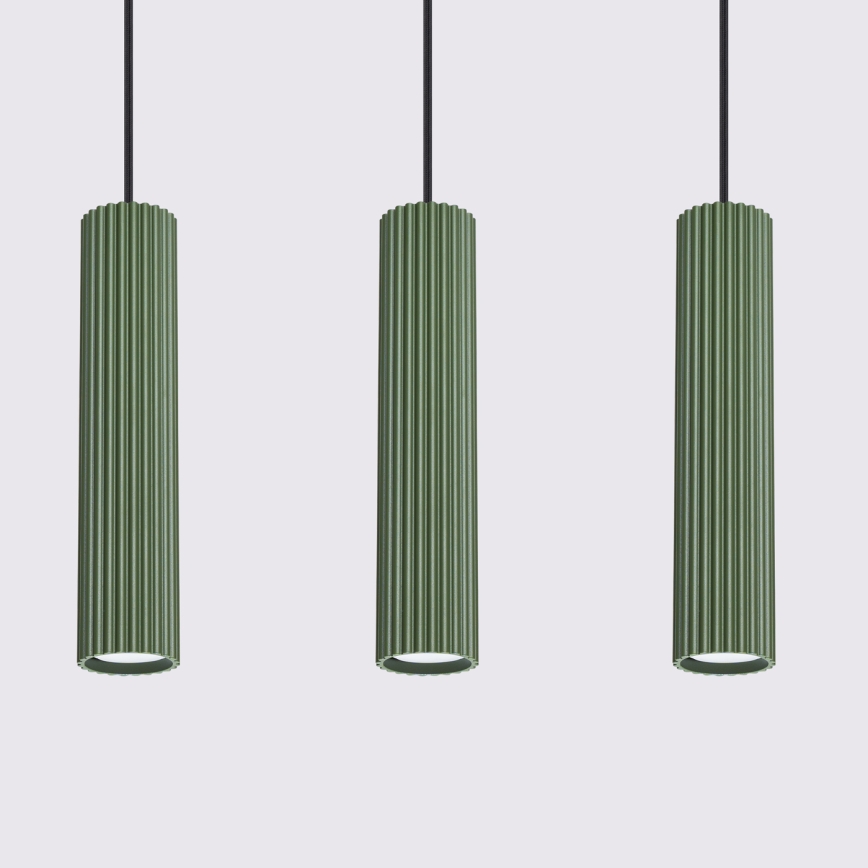 Candeeiro suspenso KARBON 3xGU10/10W/230V verde