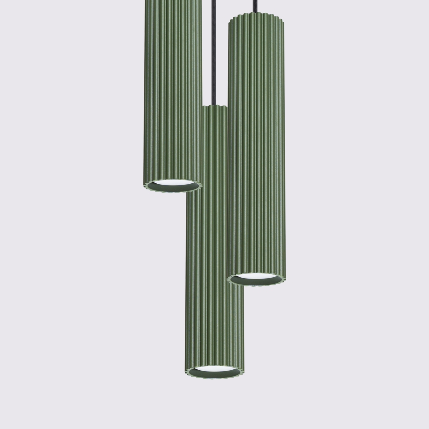 Candeeiro suspenso KARBON 3xGU10/10W/230V verde
