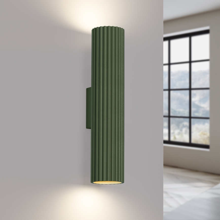 Iluminação de parede KARBON 2xGU10/10W/230V verde