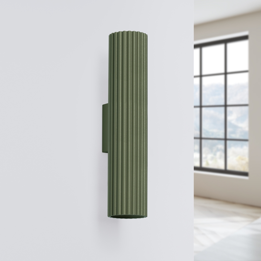 Iluminação de parede KARBON 2xGU10/10W/230V verde