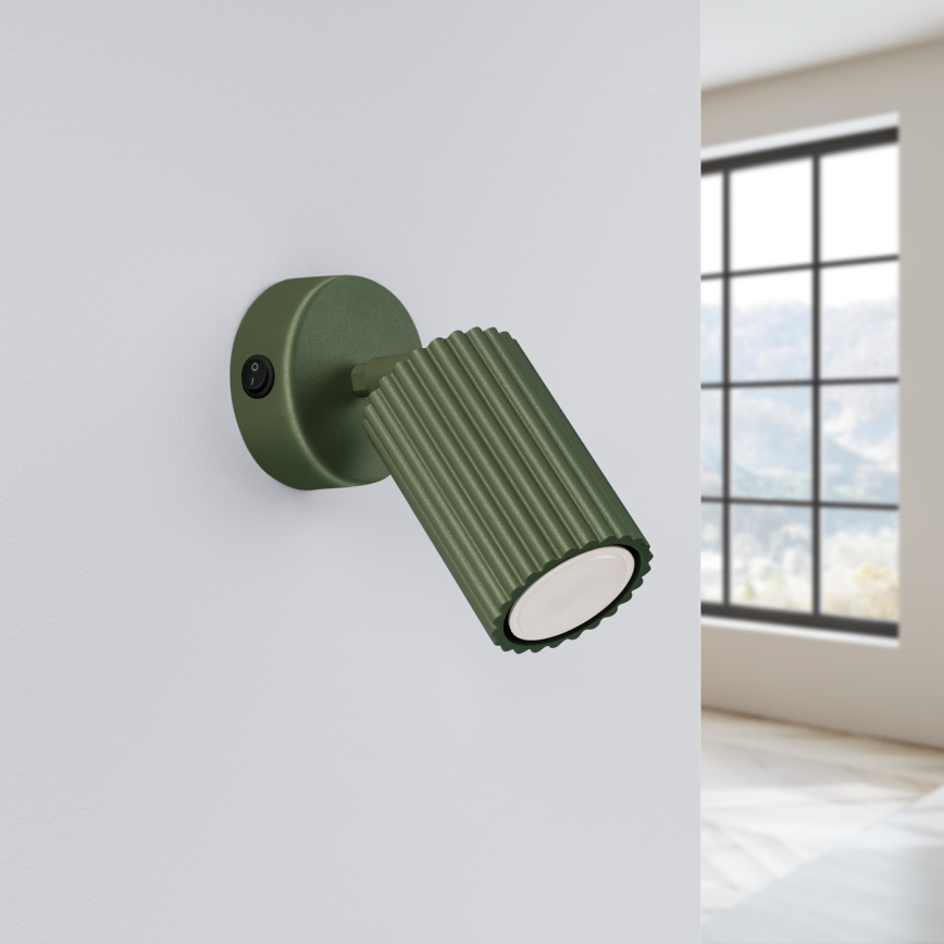 Foco de parede KARBON 1xGU10/10W/230V verde