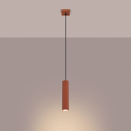Candeeiro suspenso KARBON 1xGU10/10W/230V vermelho