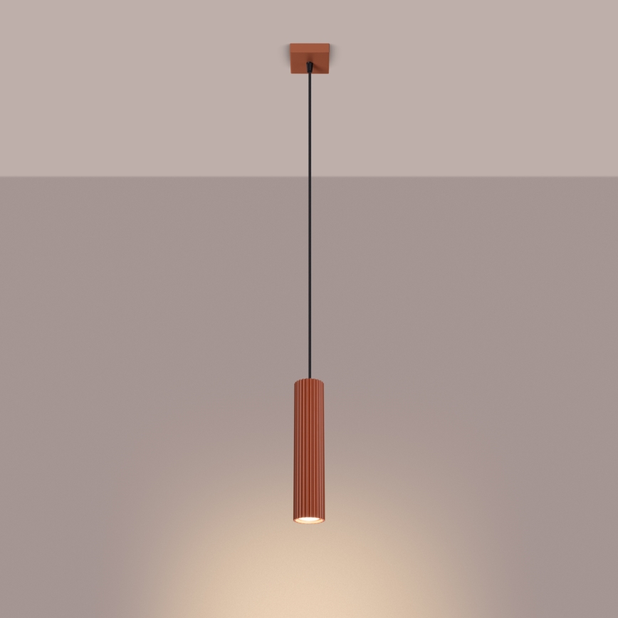Candeeiro suspenso KARBON 1xGU10/10W/230V vermelho