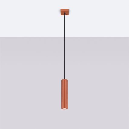 Candeeiro suspenso KARBON 1xGU10/10W/230V vermelho
