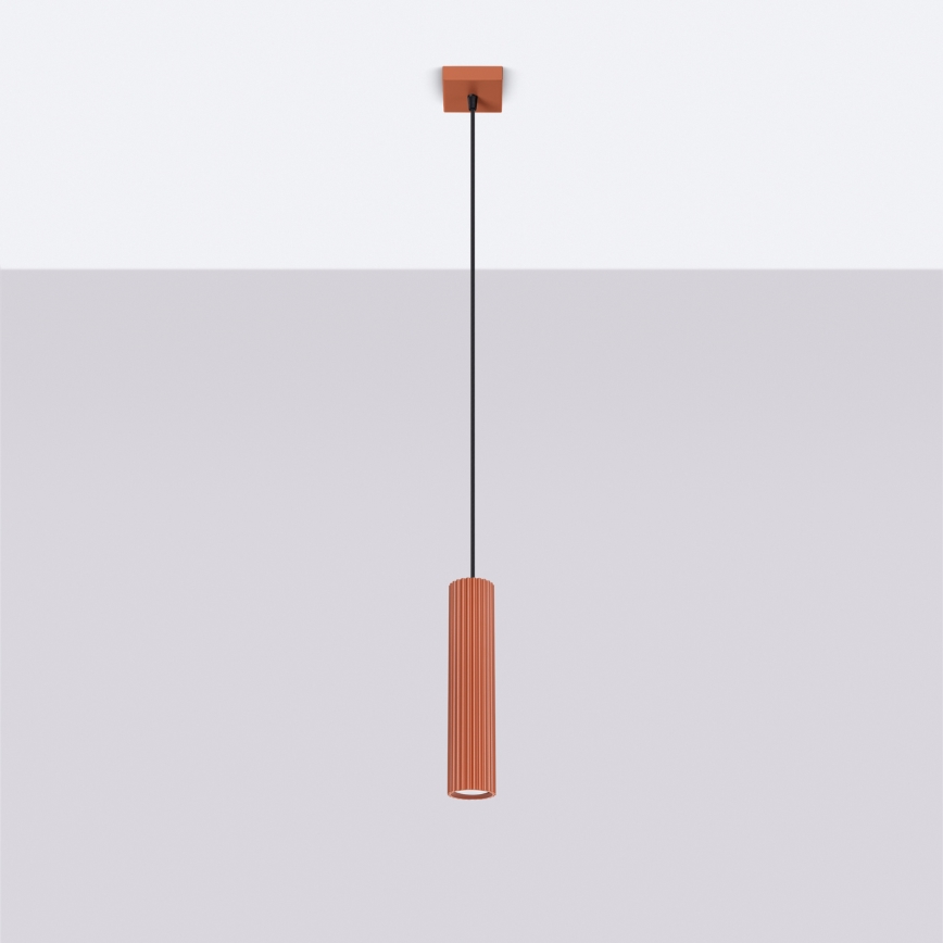 Candeeiro suspenso KARBON 1xGU10/10W/230V vermelho