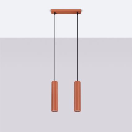 Candeeiro suspenso KARBON 2xGU10/10W/230V vermelho