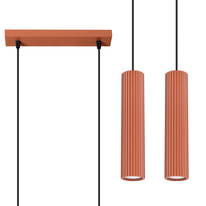 Candeeiro suspenso KARBON 2xGU10/10W/230V vermelho