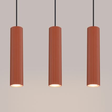Candeeiro suspenso KARBON 3xGU10/10W/230V vermelho