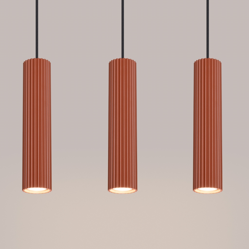 Candeeiro suspenso KARBON 3xGU10/10W/230V vermelho