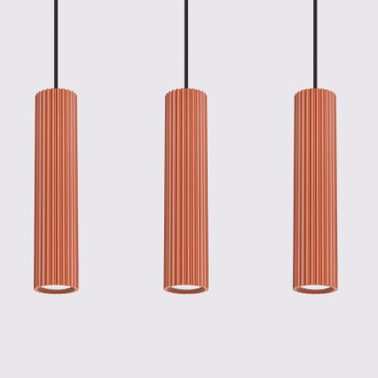 Candeeiro suspenso KARBON 3xGU10/10W/230V vermelho