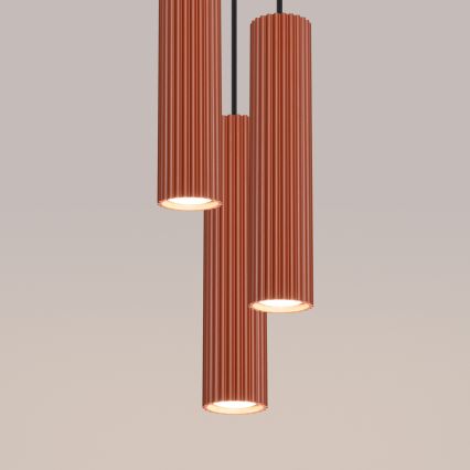 Candeeiro suspenso KARBON 3xGU10/10W/230V vermelho