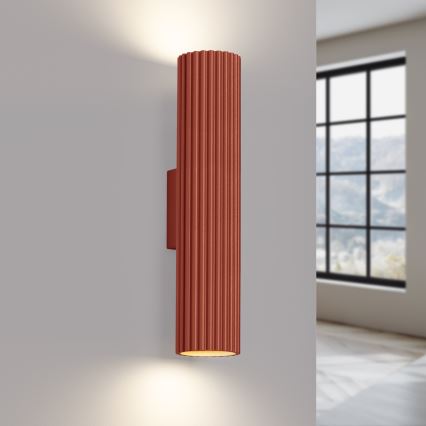 Iluminação de parede KARBON 2xGU10/10W/230V vermelho