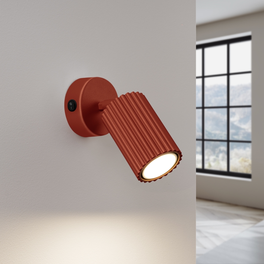 Foco de parede KARBON 1xGU10/10W/230V vermelho