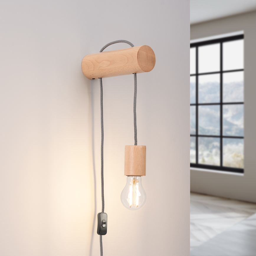 Candeeiro de parede NIMBI 1xE27/15W/230V faia