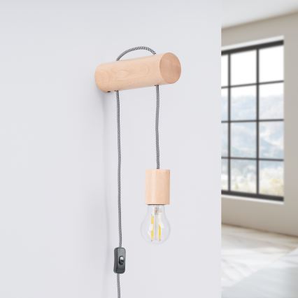 Candeeiro de parede NIMBI 1xE27/15W/230V faia