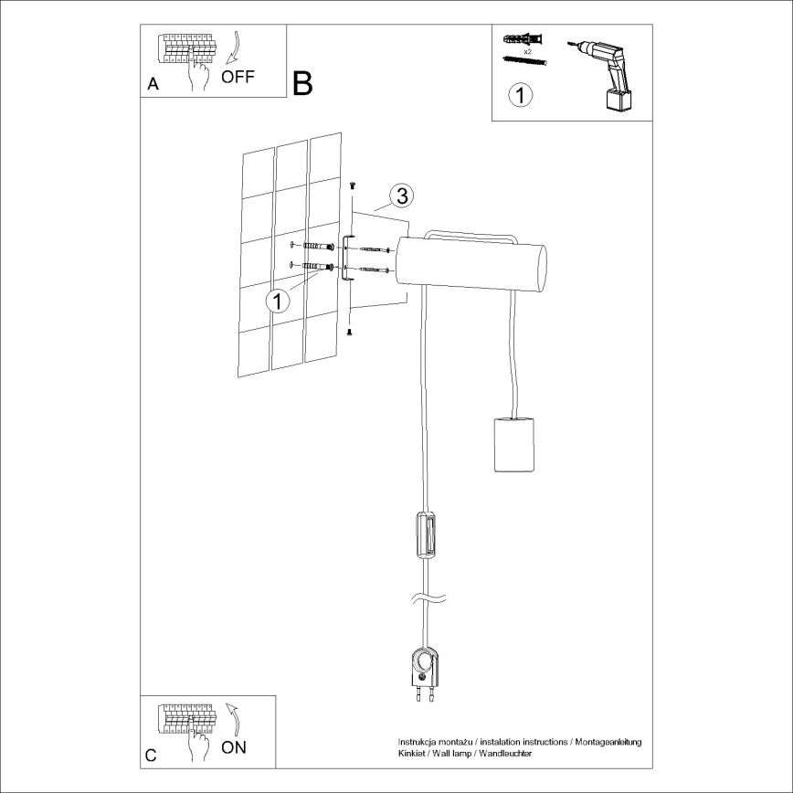 Candeeiro de parede NIMBI 1xE27/15W/230V faia