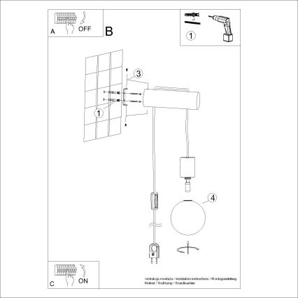 Candeeiro de parede NIBMI 1xG9/8W/230V faia