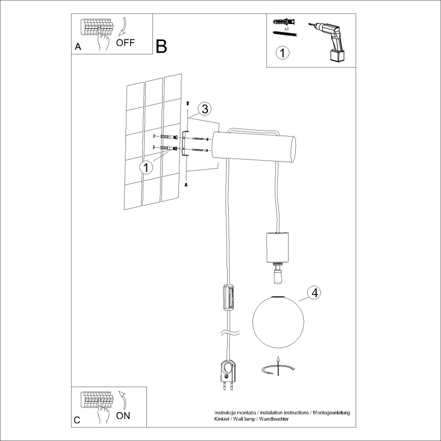 Candeeiro de parede NIBMI 1xG9/8W/230V faia