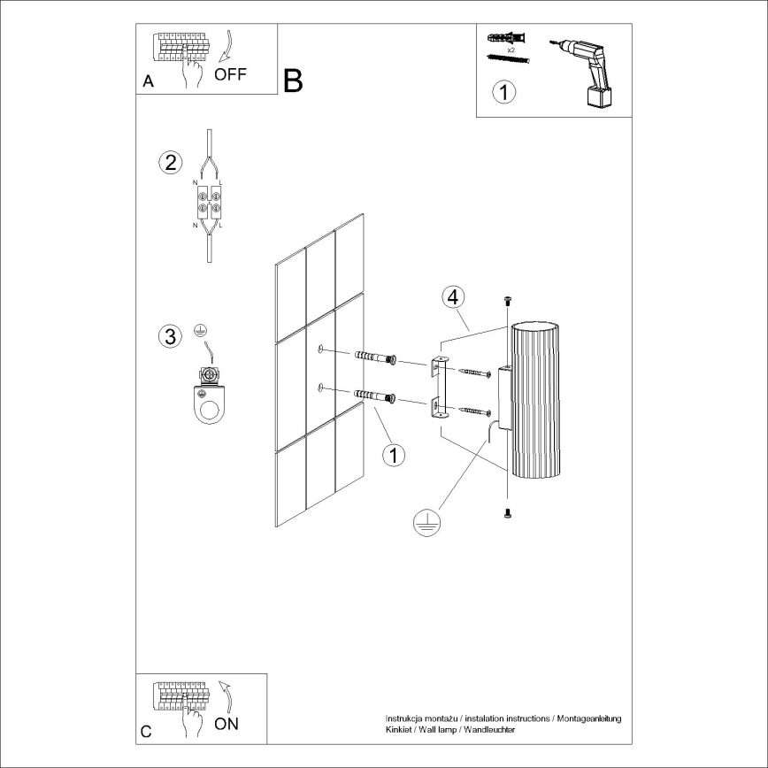 Iluminação de parede KARBON 2xGU10/10W/230V branco