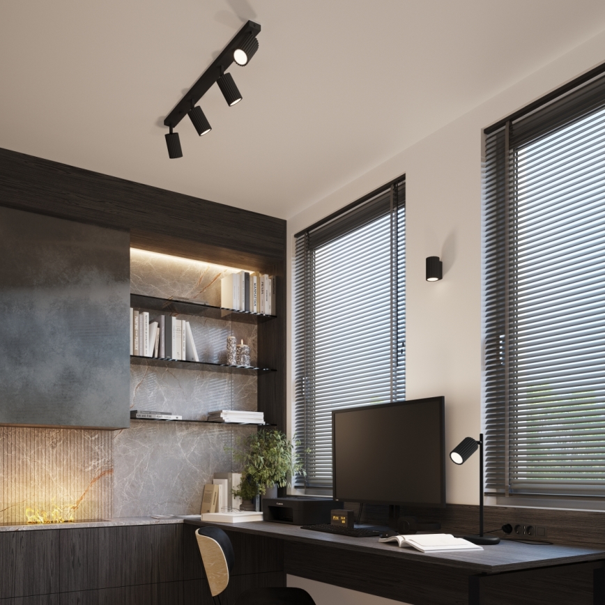 Iluminação de parede KARBON 1xGU10/10W/230V preto