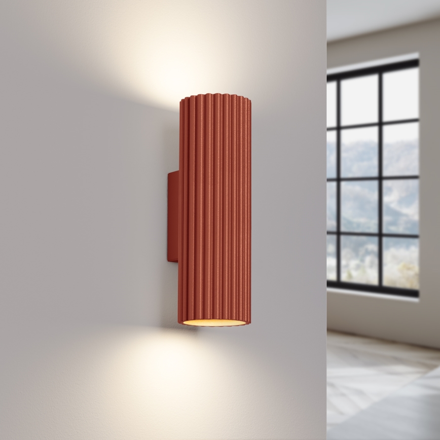 Iluminação de parede KARBON 2xGU10/10W/230V vermelho