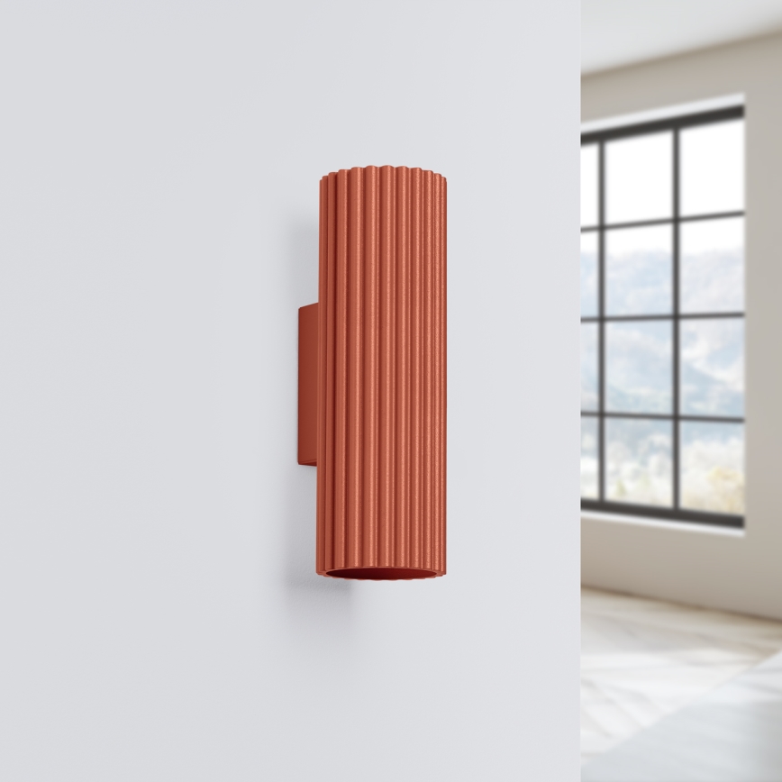 Iluminação de parede KARBON 2xGU10/10W/230V vermelho