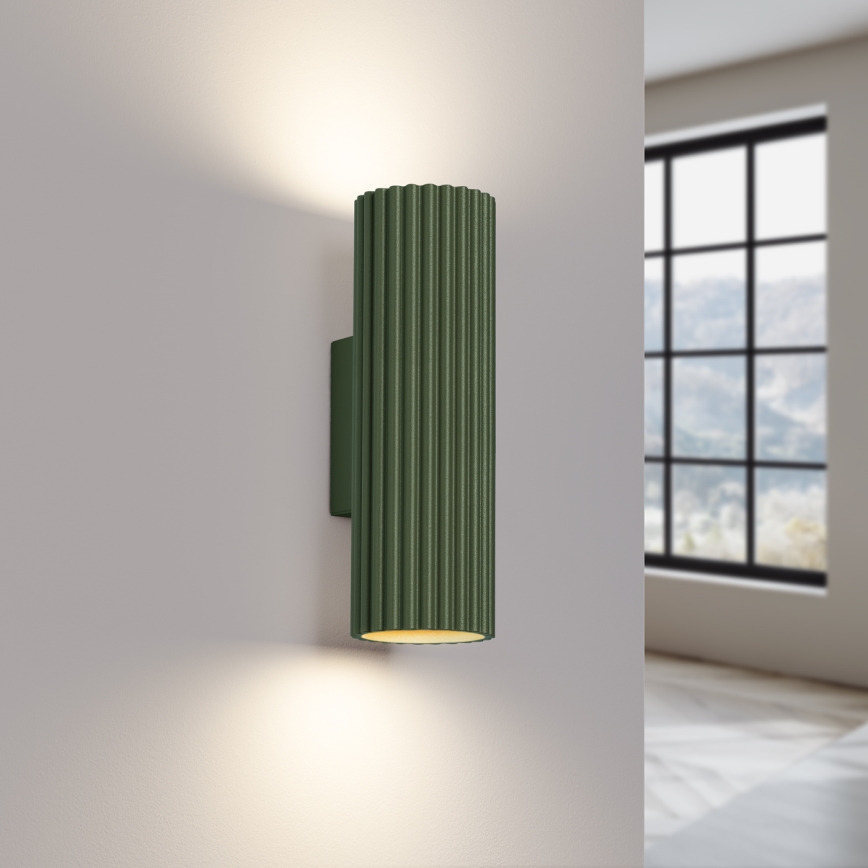 Iluminação de parede KARBON 2xGU10/10W/230V verde