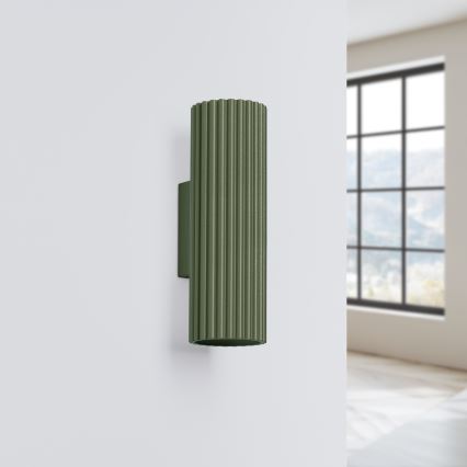 Iluminação de parede KARBON 2xGU10/10W/230V verde
