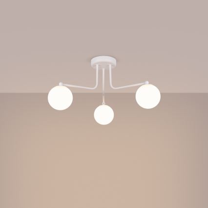 Candeeiro suspenso ASTRAL 3xG9/8W/230V branco