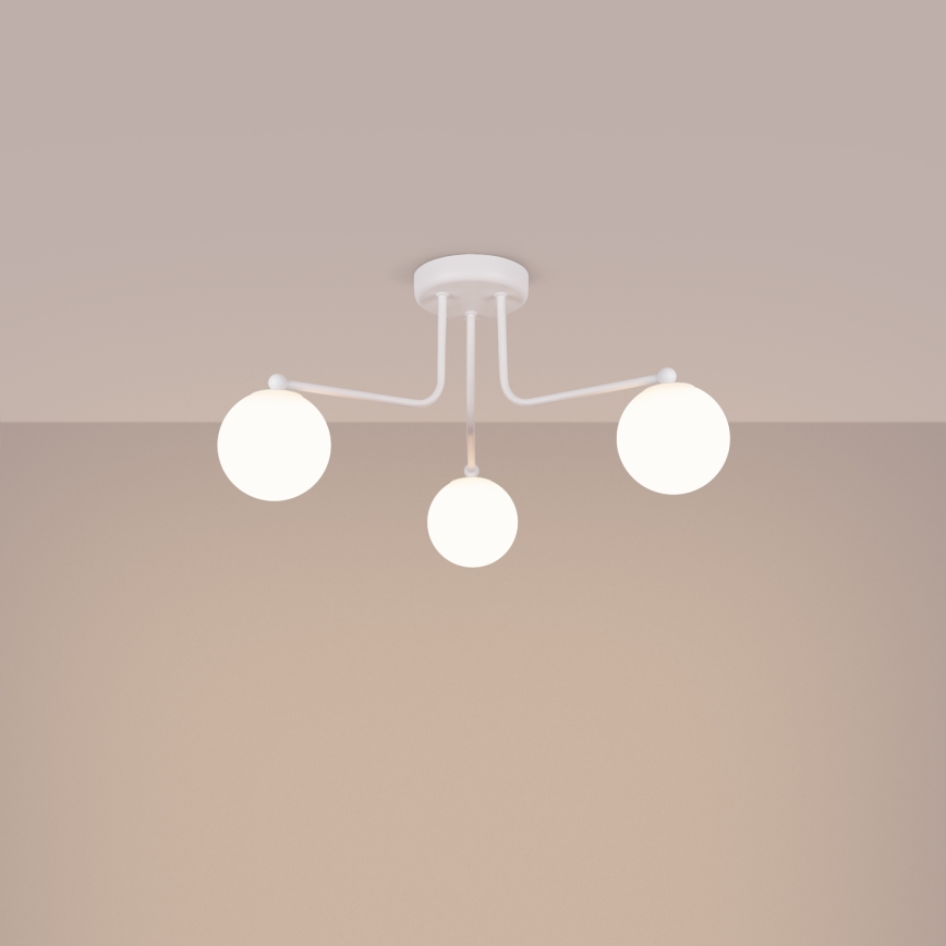 Candeeiro suspenso ASTRAL 3xG9/8W/230V branco