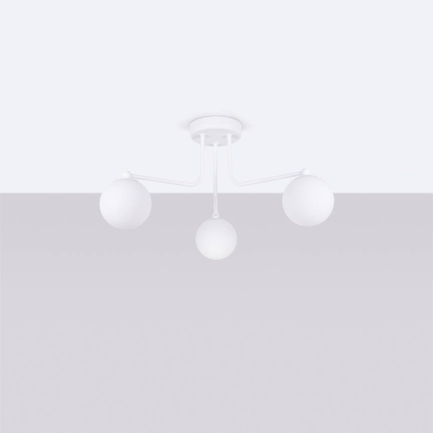 Candeeiro suspenso ASTRAL 3xG9/8W/230V branco