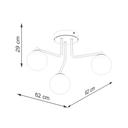 Candeeiro suspenso ASTRAL 3xG9/8W/230V branco