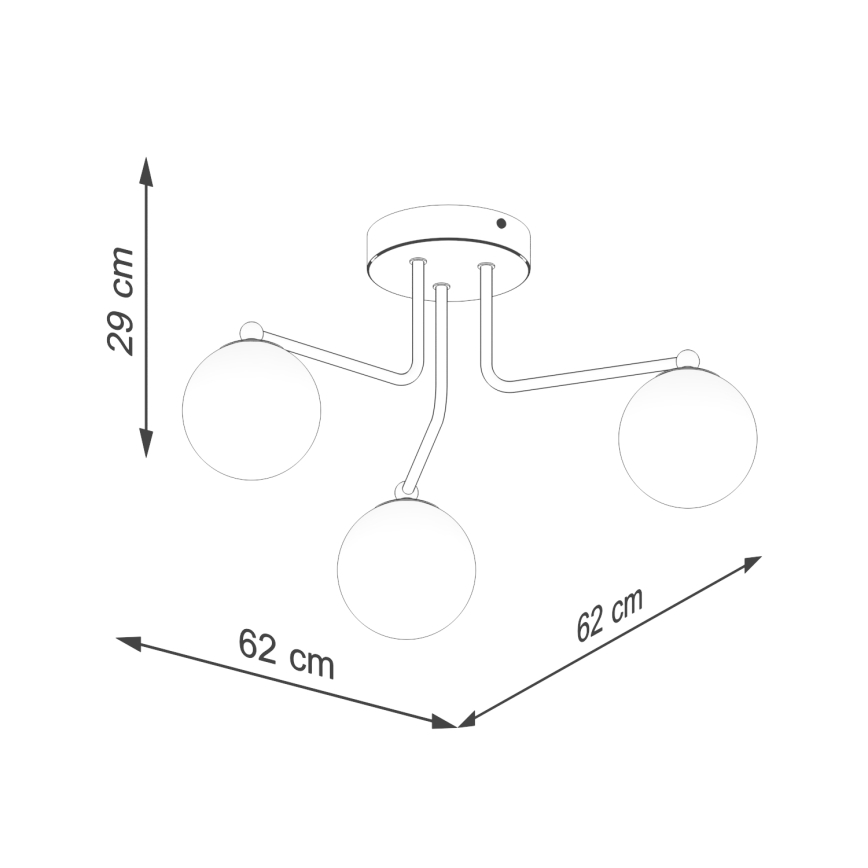 Candeeiro suspenso ASTRAL 3xG9/8W/230V branco
