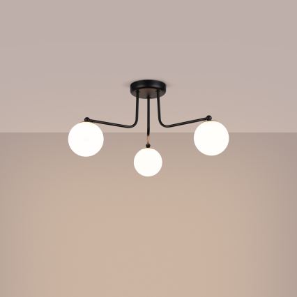 Candeeiro suspenso ASTRAL 3xG9/8W/230V preto