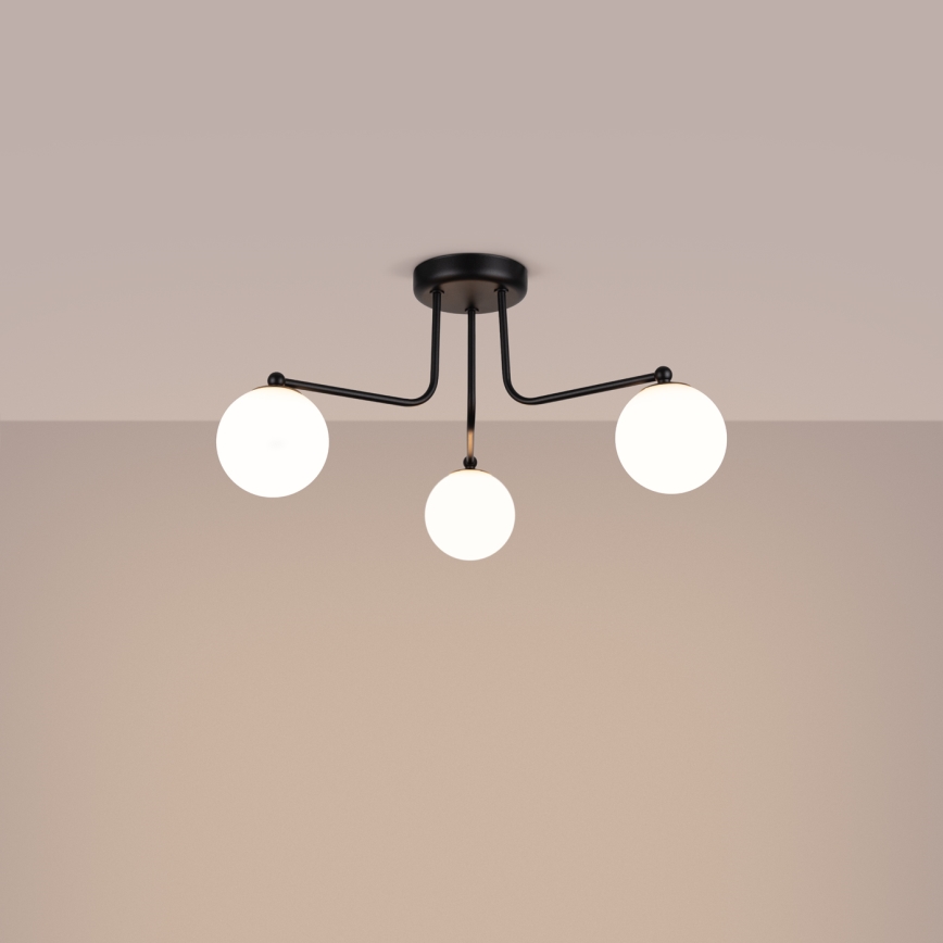Candeeiro suspenso ASTRAL 3xG9/8W/230V preto