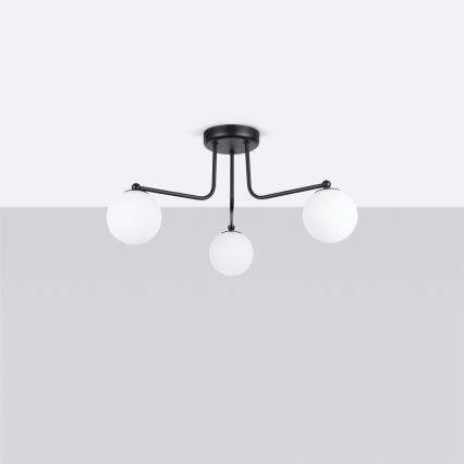 Candeeiro suspenso ASTRAL 3xG9/8W/230V preto