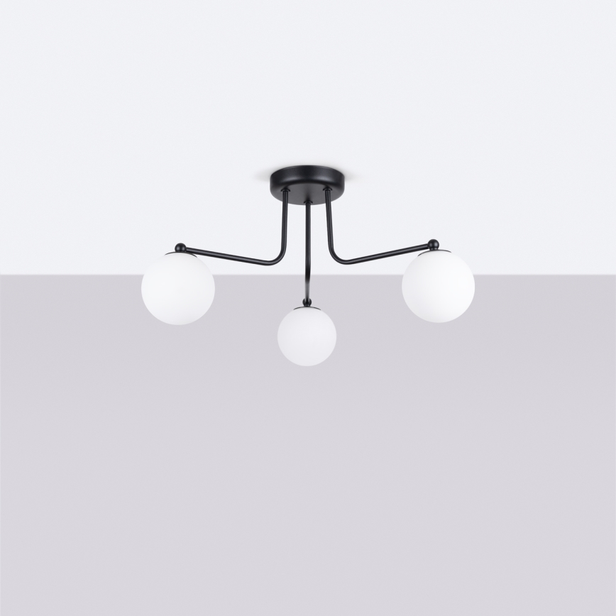 Candeeiro suspenso ASTRAL 3xG9/8W/230V preto