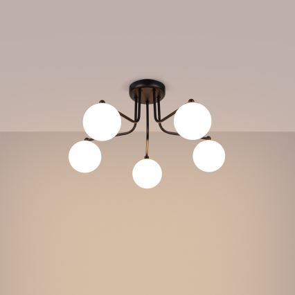 Candeeiro suspenso ASTRAL 5xG9/8W/230V preto