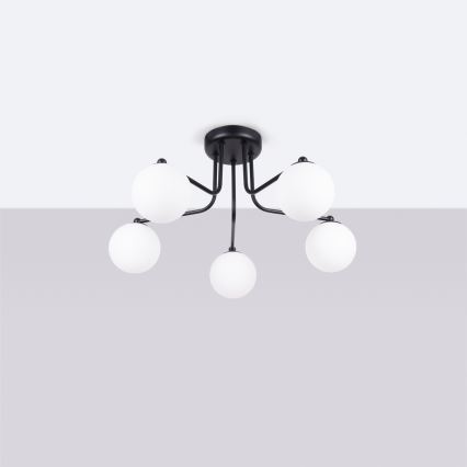 Candeeiro suspenso ASTRAL 5xG9/8W/230V preto