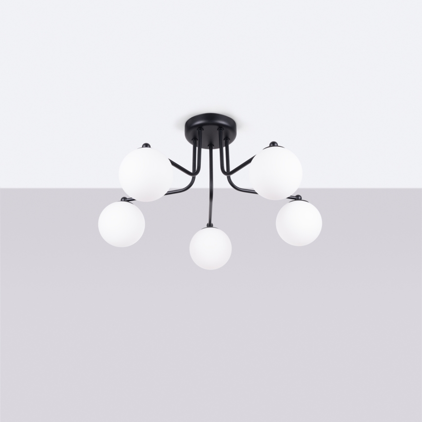 Candeeiro suspenso ASTRAL 5xG9/8W/230V preto