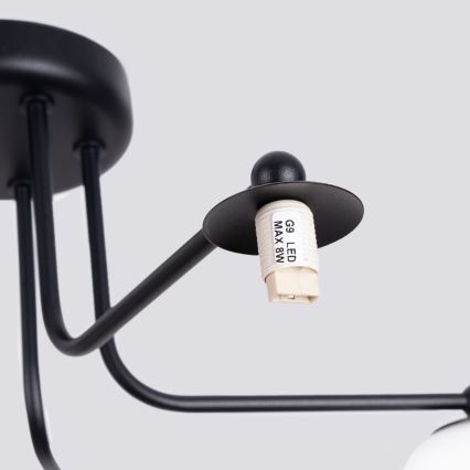 Candeeiro suspenso ASTRAL 5xG9/8W/230V preto