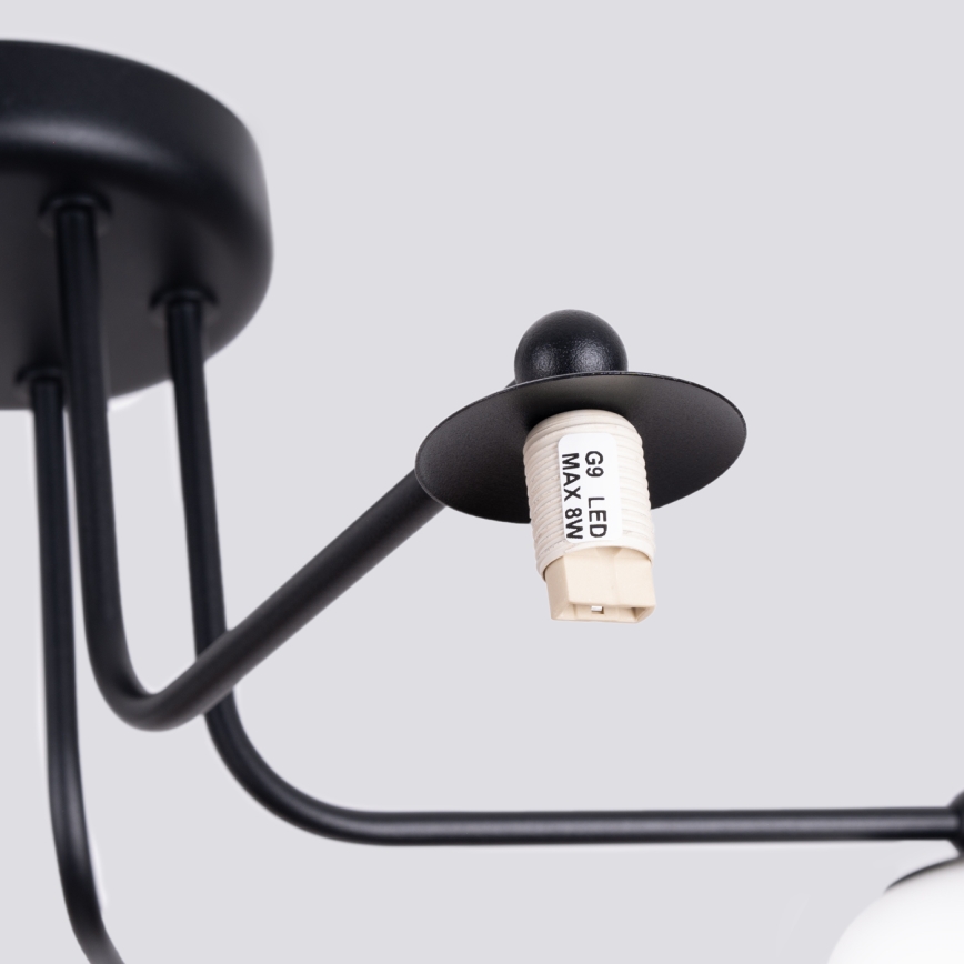 Candeeiro suspenso ASTRAL 5xG9/8W/230V preto