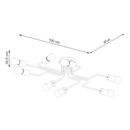 Candeeiro integrado TIMBO 8xE27/15W/230V branco/bege/faia