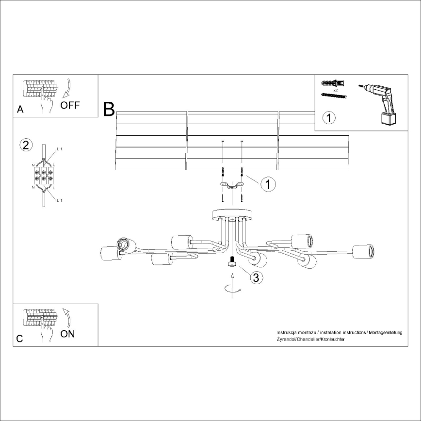 Candeeiro integrado TIMBO 8xE27/15W/230V branco/bege/faia