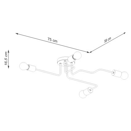 Candeeiro integrado TIMBO 4xE27/15W/230V preto/bege/faia