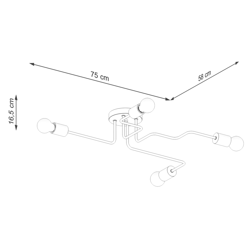 Candeeiro integrado TIMBO 4xE27/15W/230V preto/bege/faia
