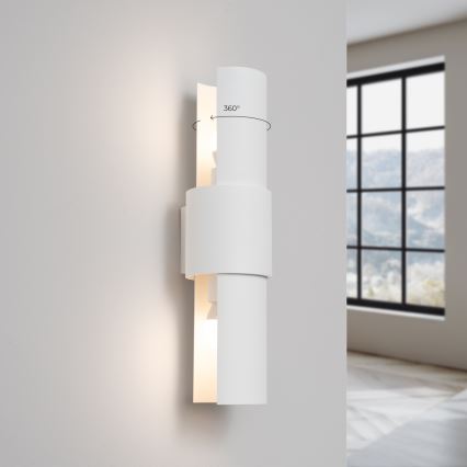 Iluminação de parede FLASH 2xE27/15W/230V branco