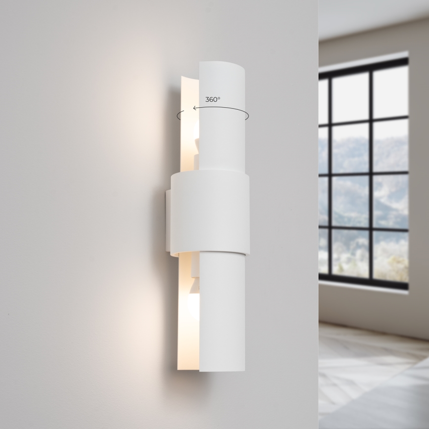 Iluminação de parede FLASH 2xE27/15W/230V branco