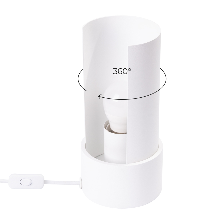Candeeiro de mesa FLASH 1xE27/15W/230V branco