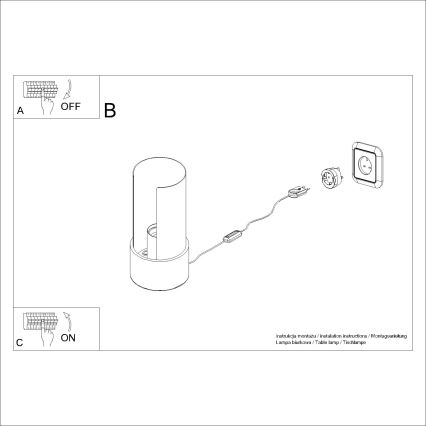 Candeeiro de mesa FLASH 1xE27/15W/230V branco
